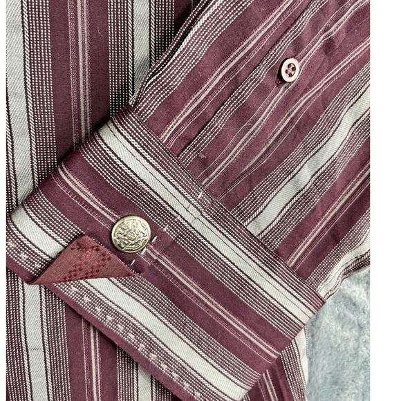 men's guess maroon and gray striped long sleeve XL EUC - Picture 5 of 10